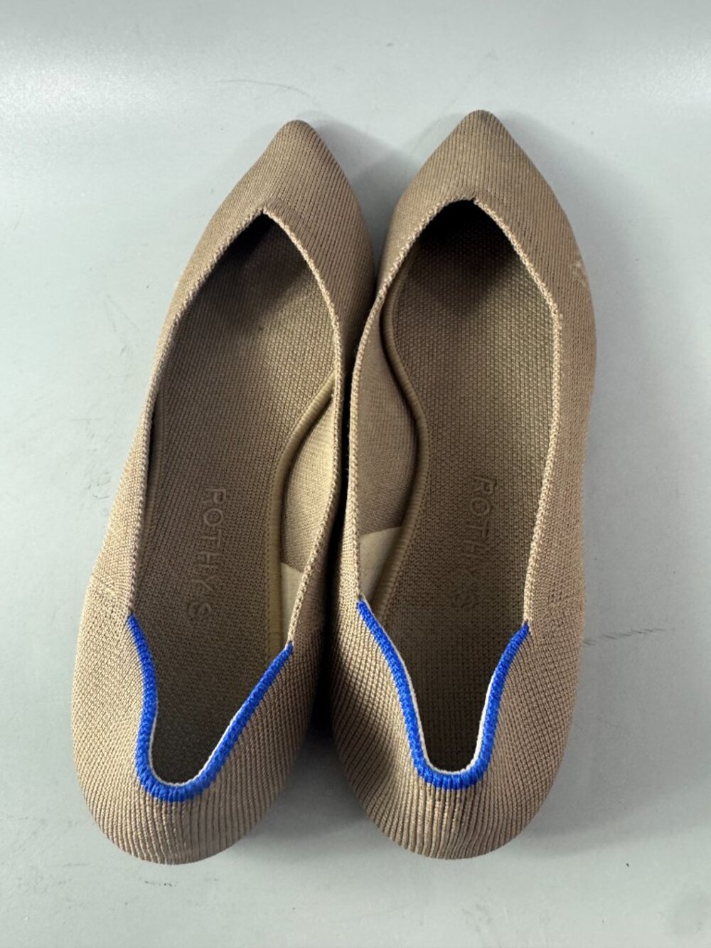Rothy's The Point II Pointed Toe Flat, Khaki , Size 9 - Picture 7 of 16